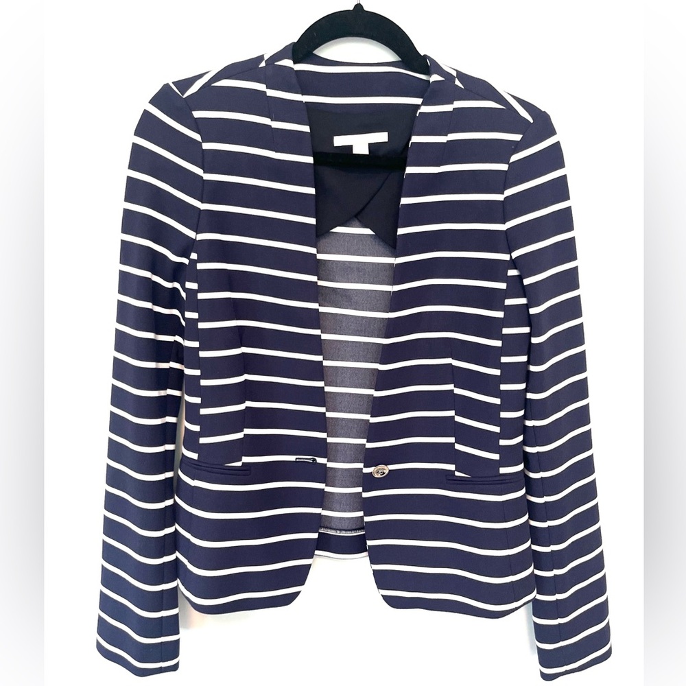 Banana Republic Striped Blazer in Navy and White